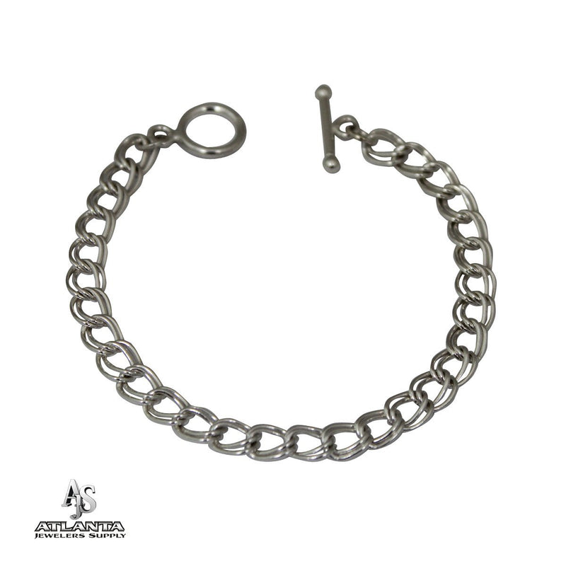 STERLING SILVER TOGGLE CHARM BRACELET WITH OVAL LINKS - Ali Wholesale Express