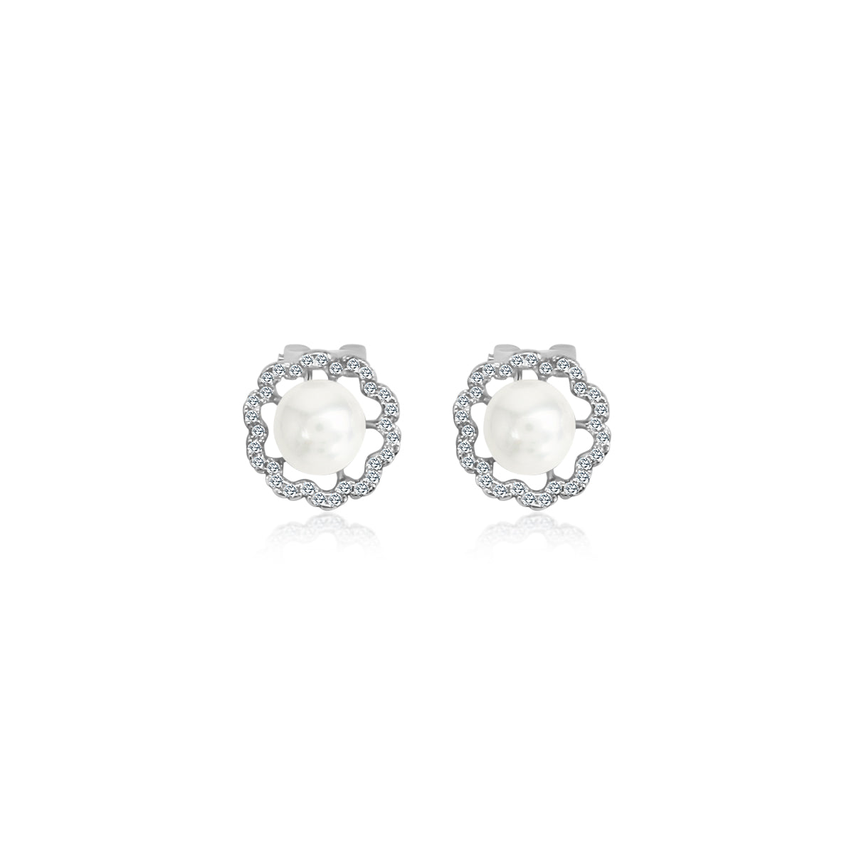 Pearl Floral CZ Earrings - Atlanta Jewelers Supply