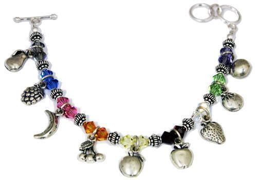 STERLING SILVER FRUIT OF SPIRIT BRACELET WITH MULTI-COLOR SWAROVSKI CRYSTALS - Ali Wholesale Express