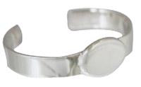 Sterling Silver Engravable Horizontal Oval Cuff Bracelet - Atlanta Jewelers Supply