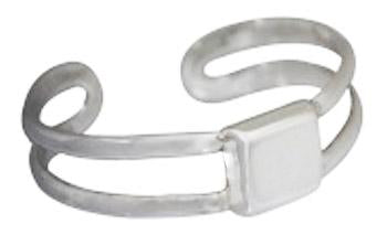 Sterling Silver Engravable Square Cuff Bracelet With A Double Wire Band - Atlanta Jewelers Supply