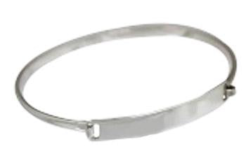 Sterling Silver Engravable Horizontal Rectangle Bracelet With A Thin Wire Band - Atlanta Jewelers Supply
