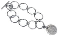 Sterling Silver Circle Link With Oval Engravable Disc Toggle Bracelet - Atlanta Jewelers Supply