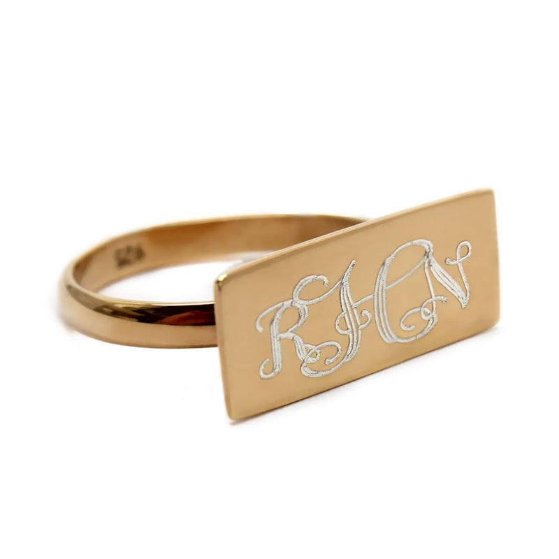 Sterling Silver Engravable  Horizontal Bar Ring - Atlanta Jewelers Supply