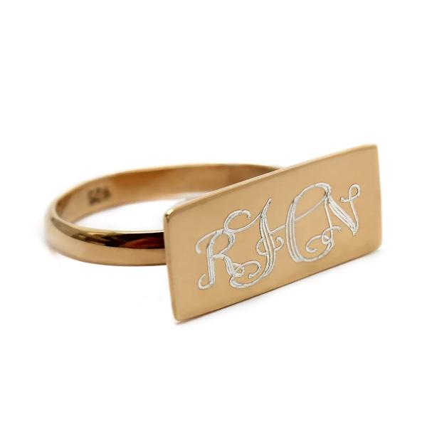 Sterling Silver Engravable  Horizontal Bar Ring - Atlanta Jewelers Supply