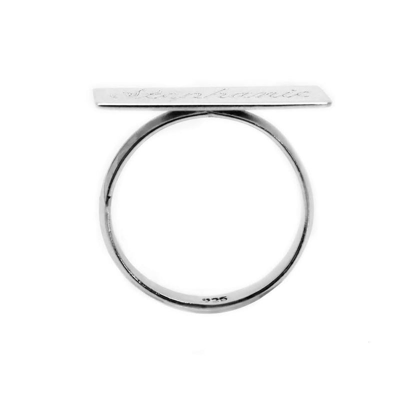 Sterling Silver Engravable  Horizontal Bar Ring - Atlanta Jewelers Supply