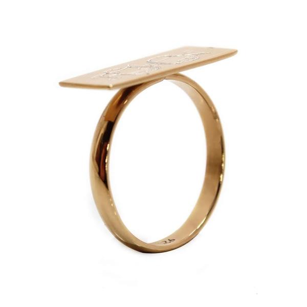 Sterling Silver Engravable  Horizontal Bar Ring - Atlanta Jewelers Supply