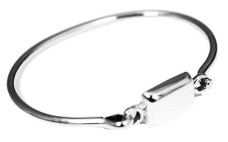 Engravable Sterling Silver Children's Rectangle Bangle Bracelet - Atlanta Jewelers Supply
