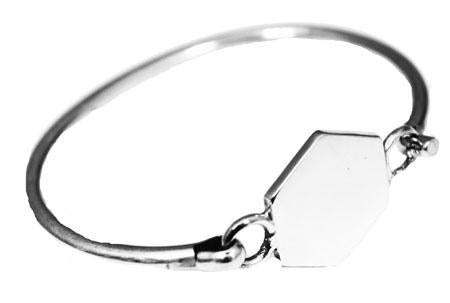 Children's Sterling Silver Engravable Hexagon Bangle Bracelet - Atlanta Jewelers Supply