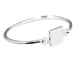 Sterling Silver Square Disc Baby Bracelet - Atlanta Jewelers Supply