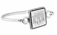 Sterling Silver Square Disc Baby Bracelet With Rope Trim - Atlanta Jewelers Supply