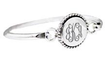 Sterling Silver Round Disc Baby Bracelet With Rope Trim - Atlanta Jewelers Supply