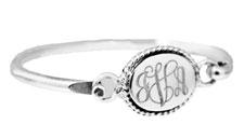 Sterling Silver Horizontal Oval Disc Baby Bracelet With Rope Trim - Atlanta Jewelers Supply