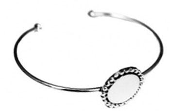 Sterling Silver Adjustable Round Baby Bracelet With Beaded Trim - Atlanta Jewelers Supply