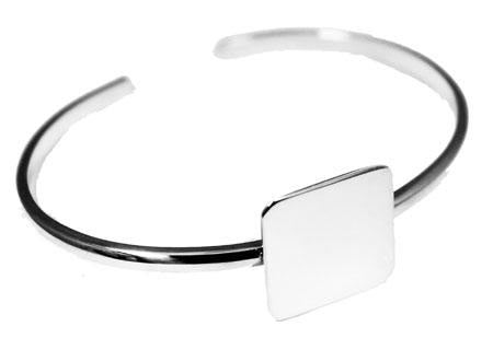 Sterling Silver Adjustable Engravable Square Baby Bracelet - Atlanta Jewelers Supply