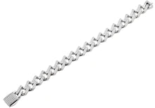 14mm Mens Gold Stainless Steel Monaco Link Chain Bracelet 8.5" With Cubic Zirconia (Available in Gold and Silver)