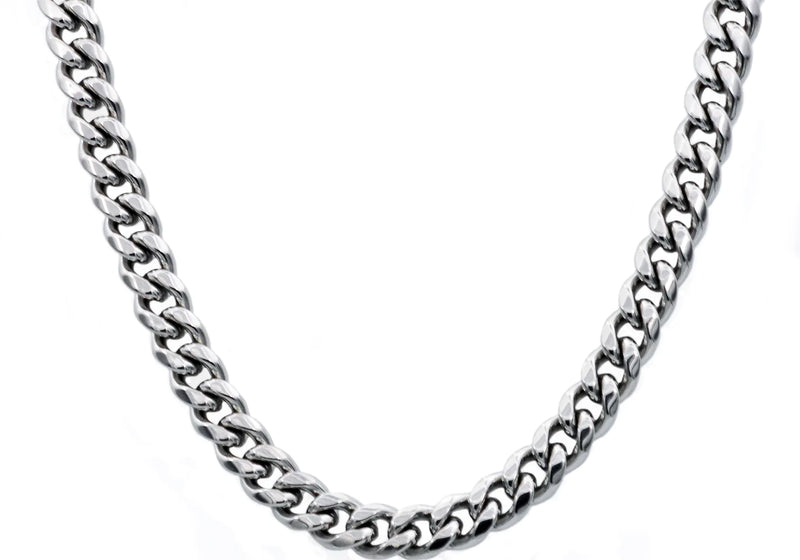 10mm Stainless Steel Cuban Link Chain Necklace 24" With Box Clasp (Available in Gold and Silver)