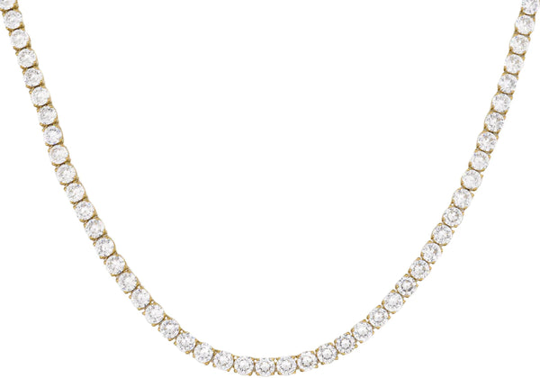 18k Gold plated Stainless Steel Chain Necklace With Cubic Zirconia