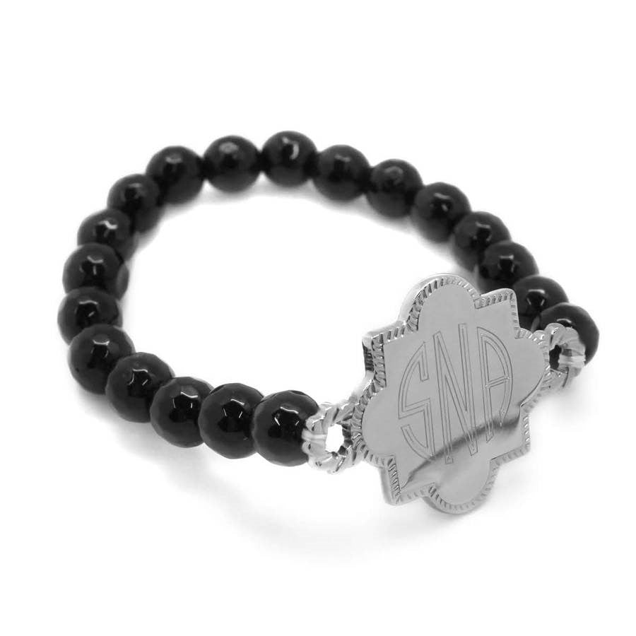 Stainless Steel Quatrefoil Stretchy Beaded Bracelet - Atlanta Jewelers Supply