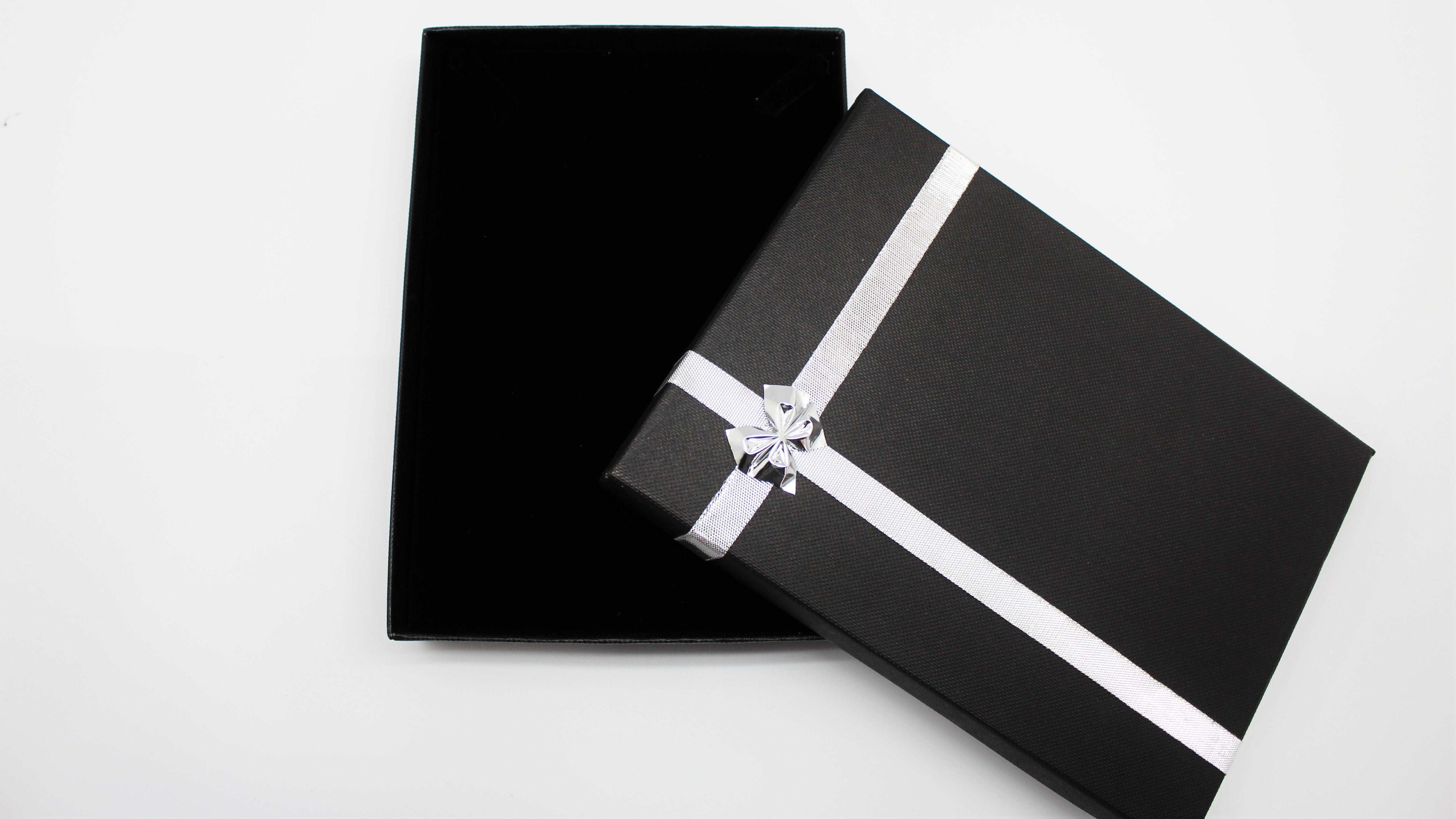 Black and Silver Large Necklace Jewelry Box Pack - Atlanta Jewelers Supply