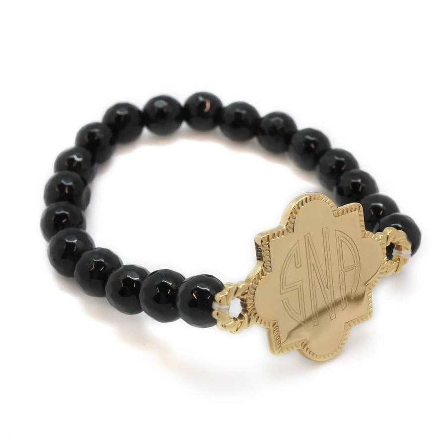 Stainless Steel Quatrefoil Stretchy Beaded Bracelet - Atlanta Jewelers Supply