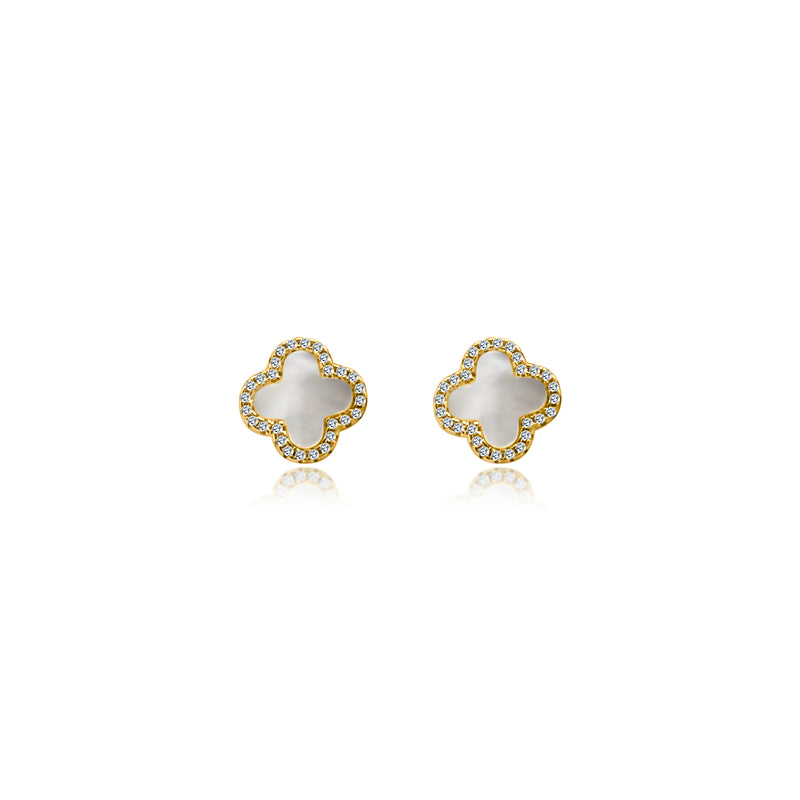 White Shell Clover Earrings - Atlanta Jewelers Supply