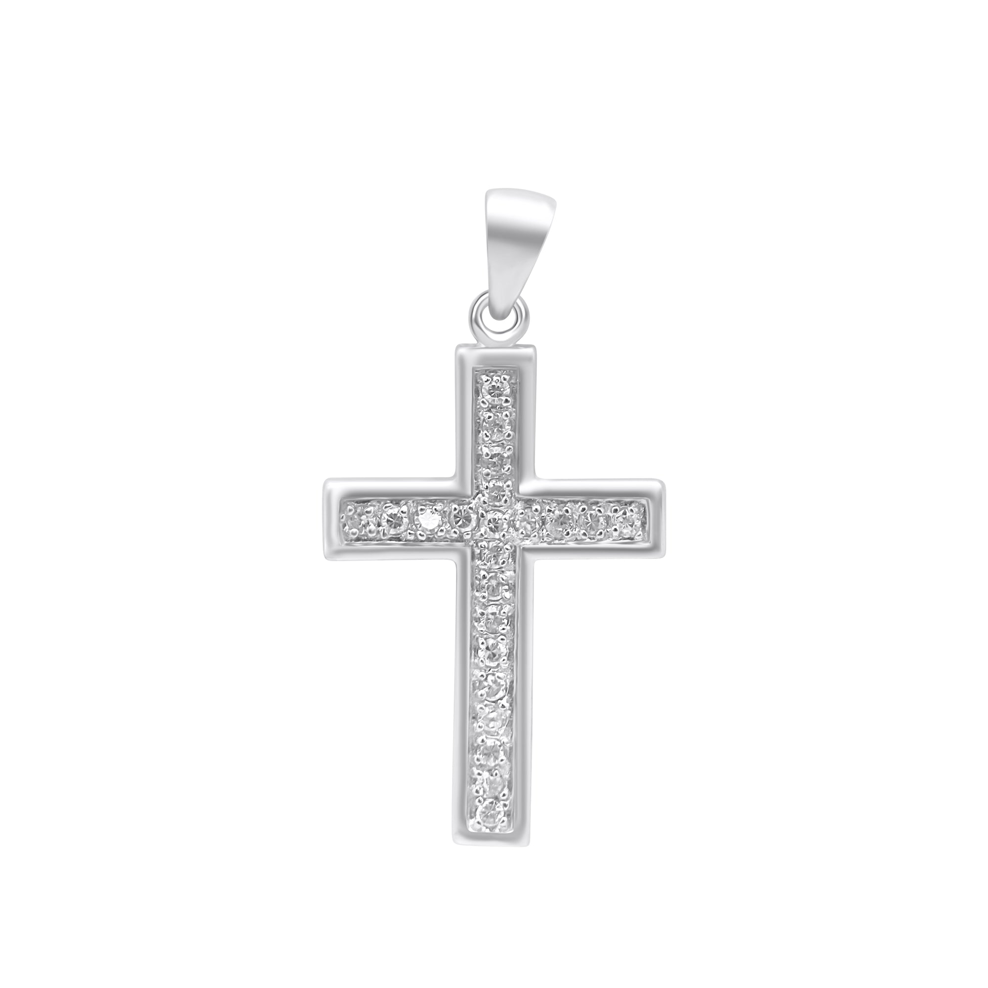 Sterling Silver CZ Cross - CR03