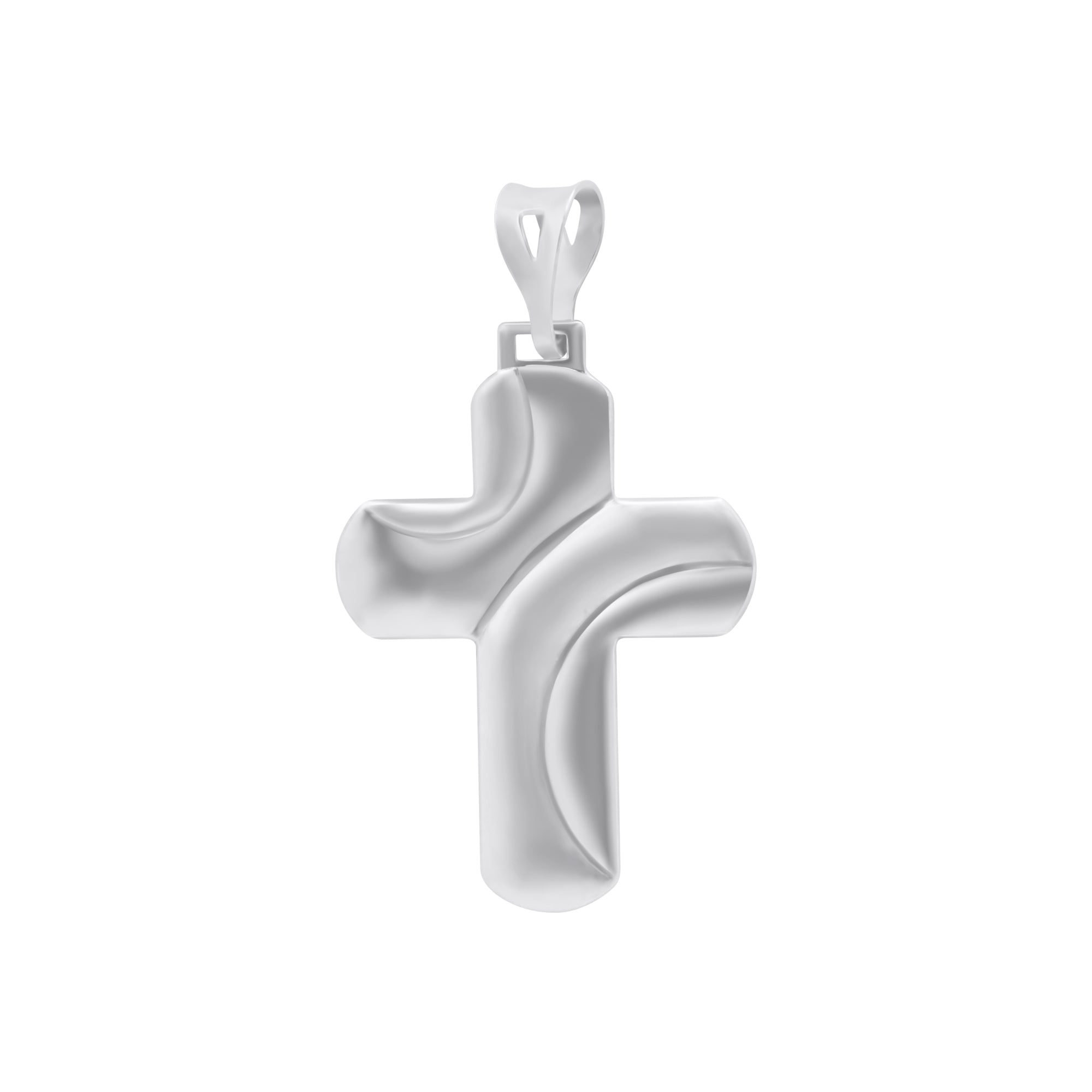 Sterling Silver Cross with Brushing- CR04