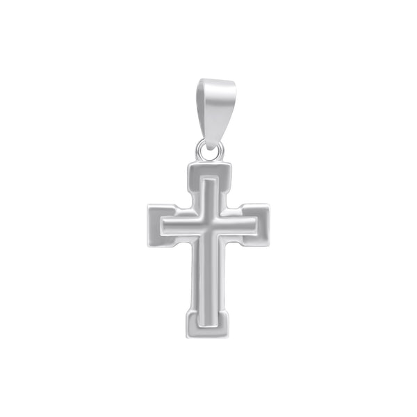 Sterling Silver Cross with  Cross Inlay - CR10