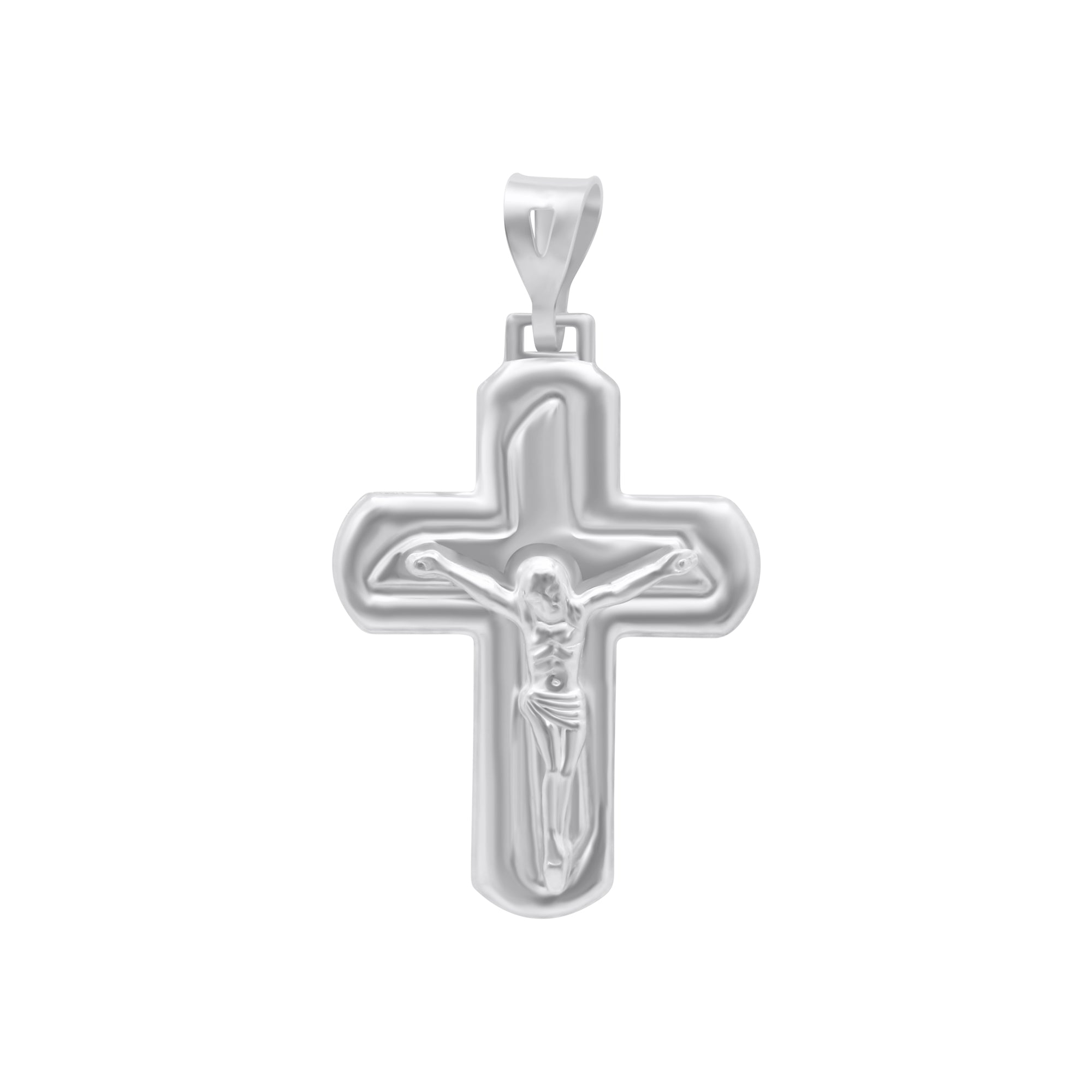 Sterling Silver Cross/Crucifix with Rounded Edges - CR17