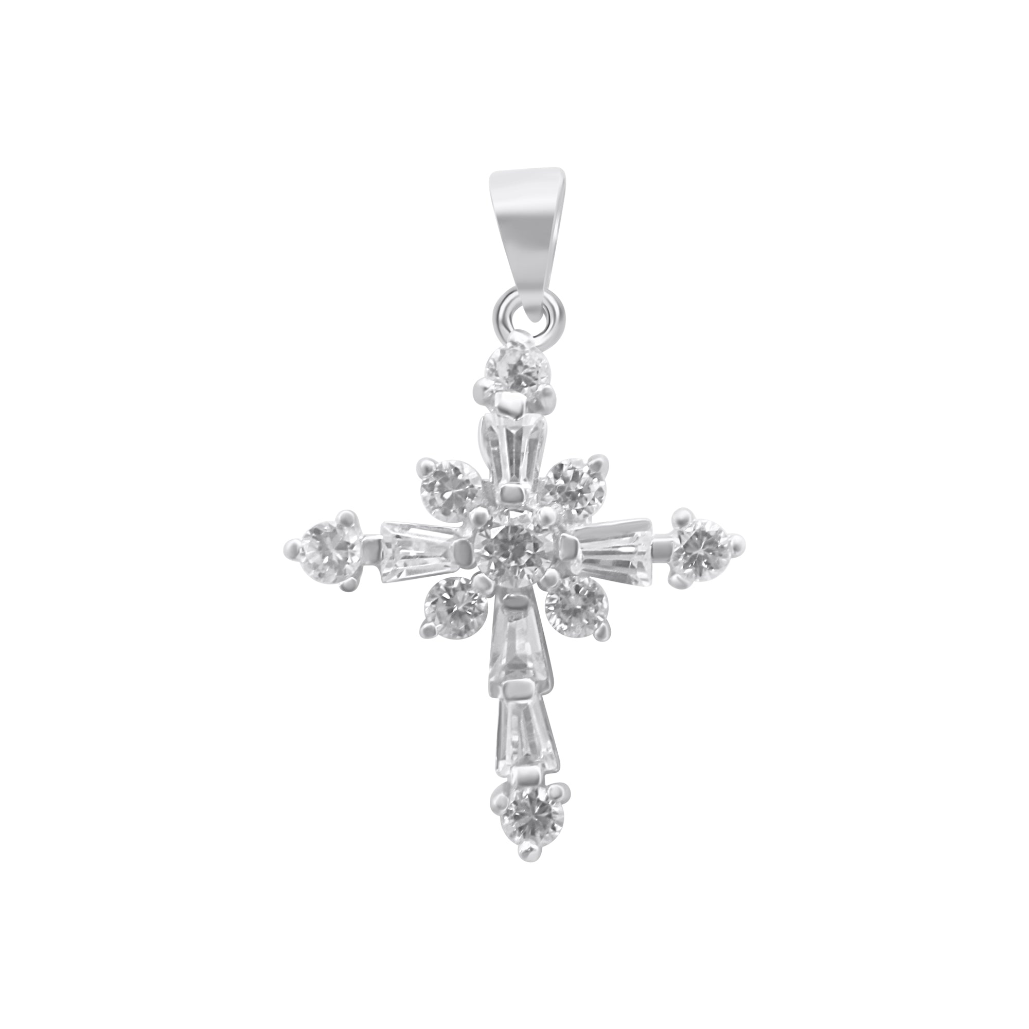 Sterling Silver CZ Cross - CR27