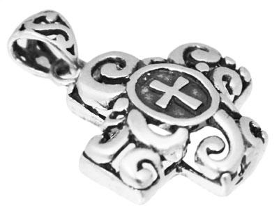 Sterling Silver Filagree Cross Pendant With Oval Cross In Center - Atlanta Jewelers Supply