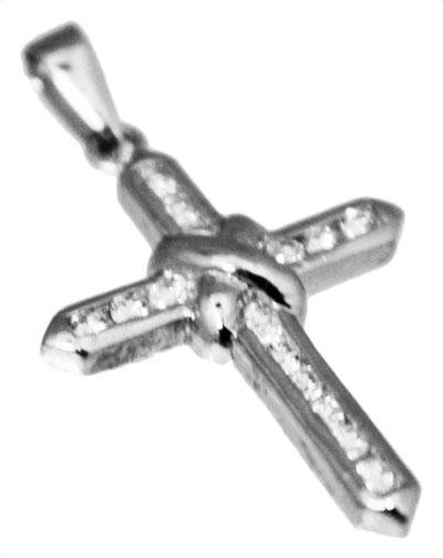 Sterling Silver Cz Cross Pendant W/ Solid Trim - Atlanta Jewelers Supply