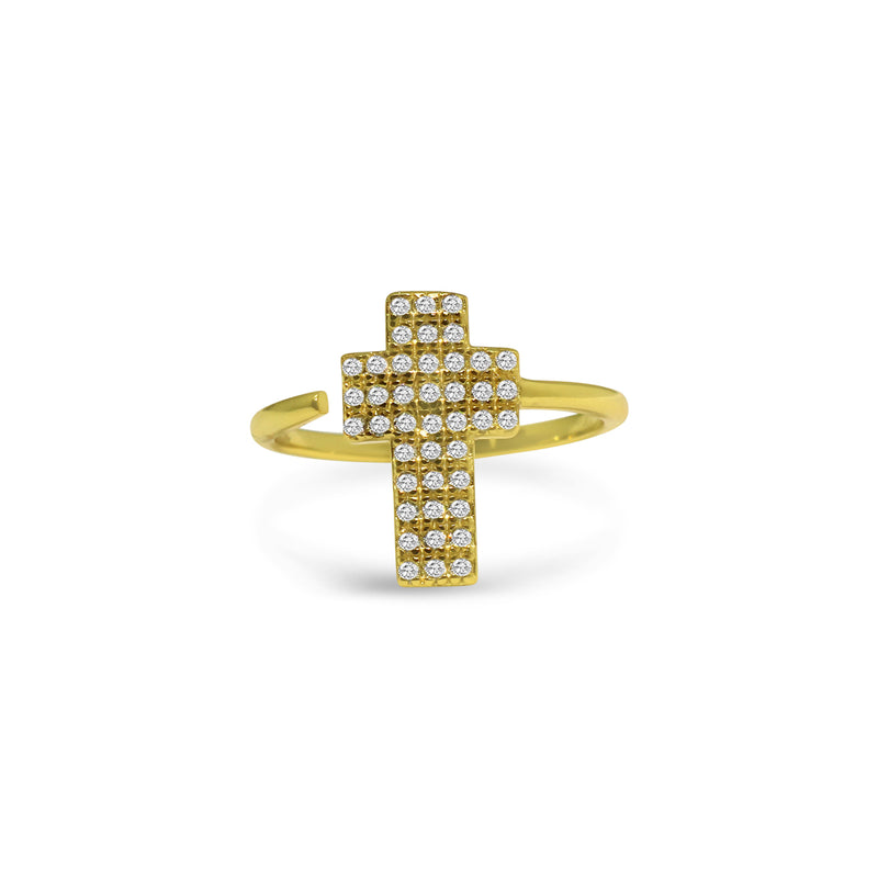 Sterling Silver Large Cross CZ Ring - Atlanta Jewelers Supply