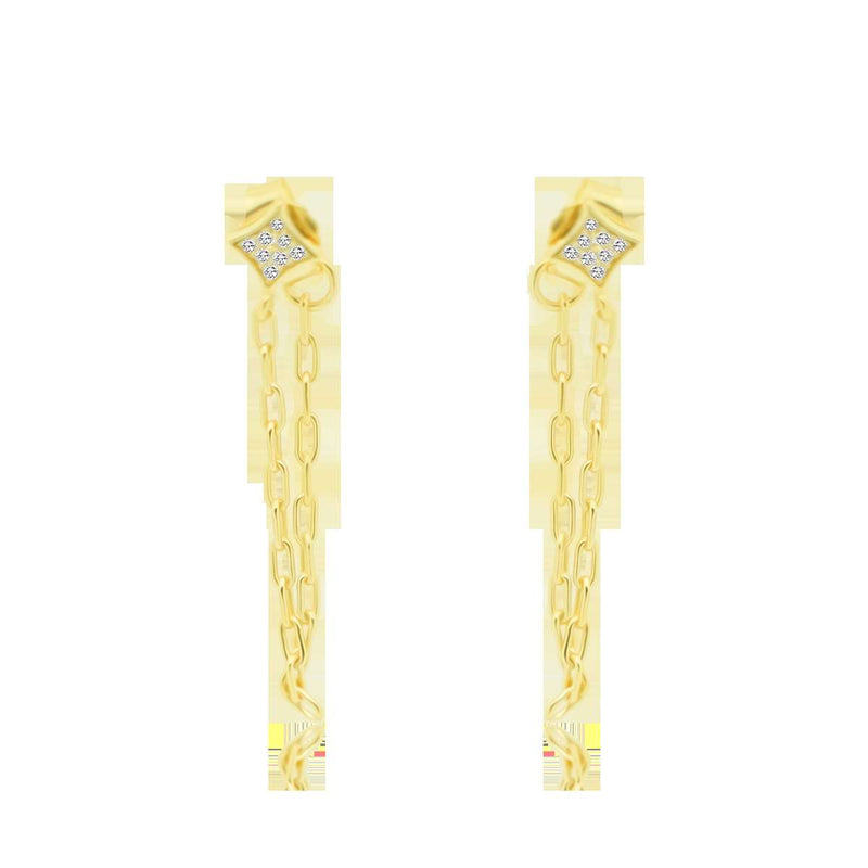 CZ Front to Back Diamond Shaped Earrings - Atlanta Jewelers Supply