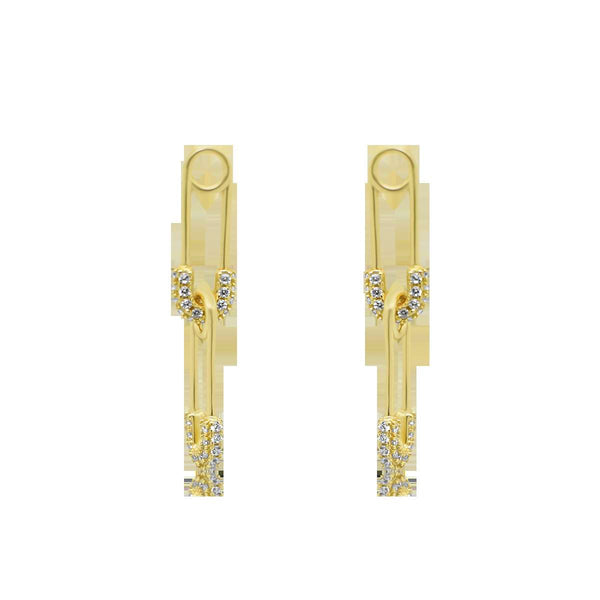 CZ Safety Pin Earrings - Atlanta Jewelers Supply