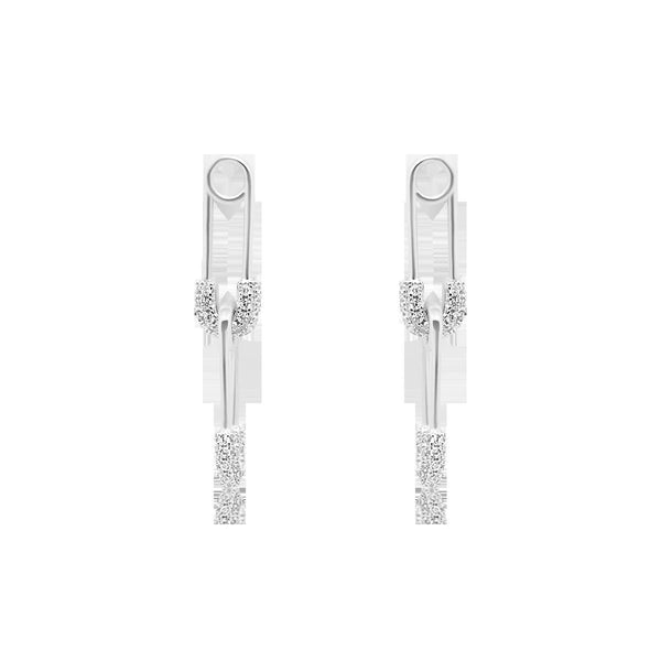 CZ Safety Pin Earrings - Atlanta Jewelers Supply