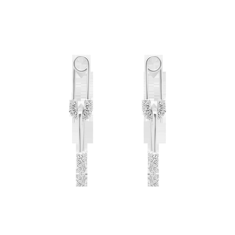 CZ Safety Pin Earrings - Atlanta Jewelers Supply