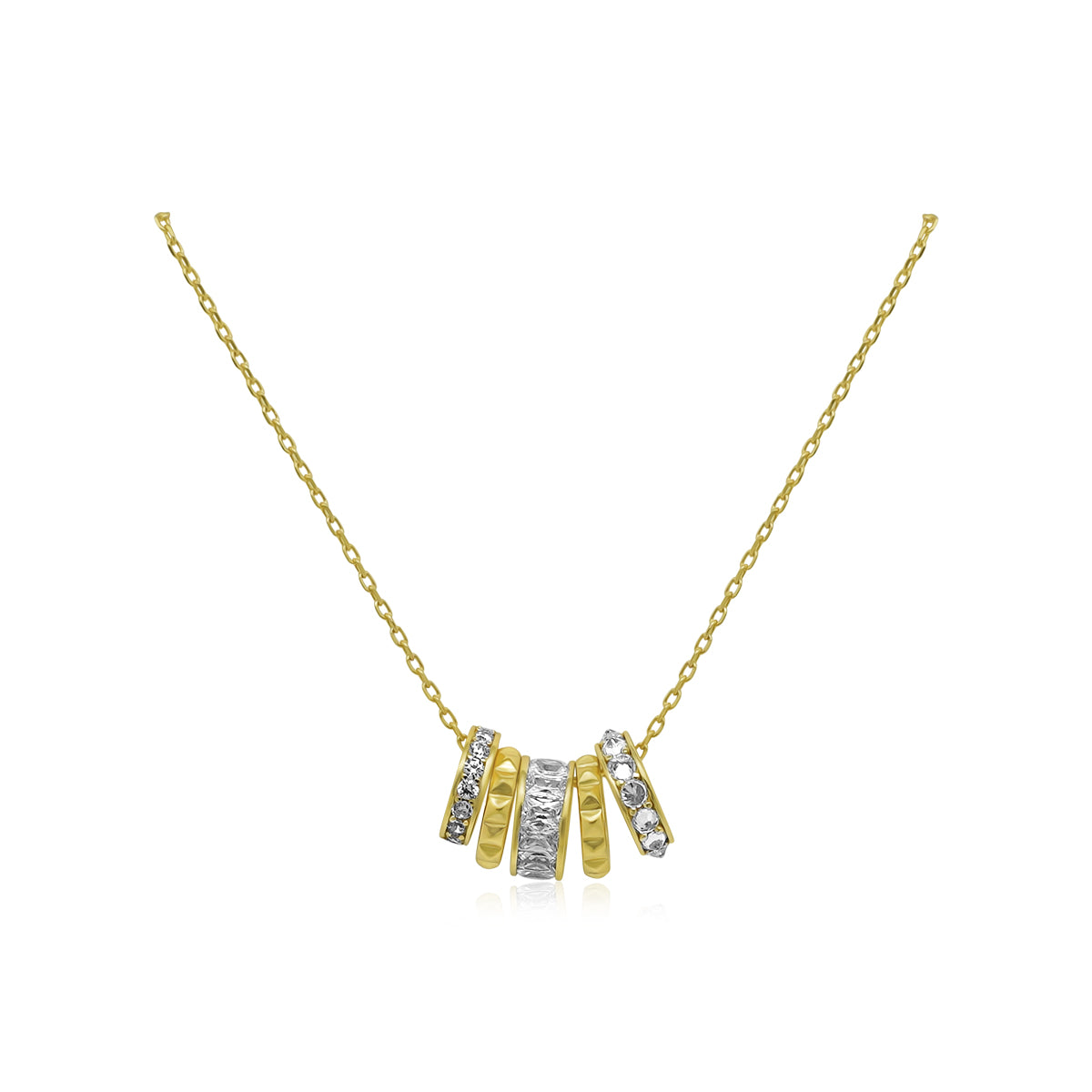 GOLD CZ RONDELLE NECKLACE - Atlanta Jewelers Supply