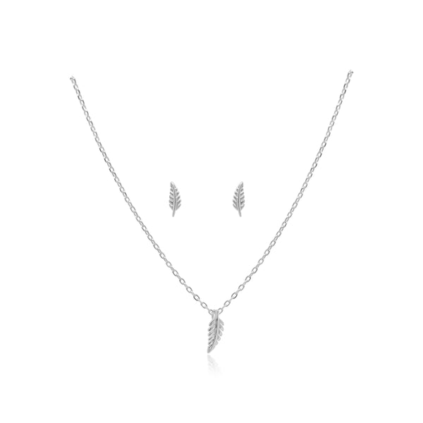 LEAF STATION NECKLACE & STUD EARRING SET - Atlanta Jewelers Supply