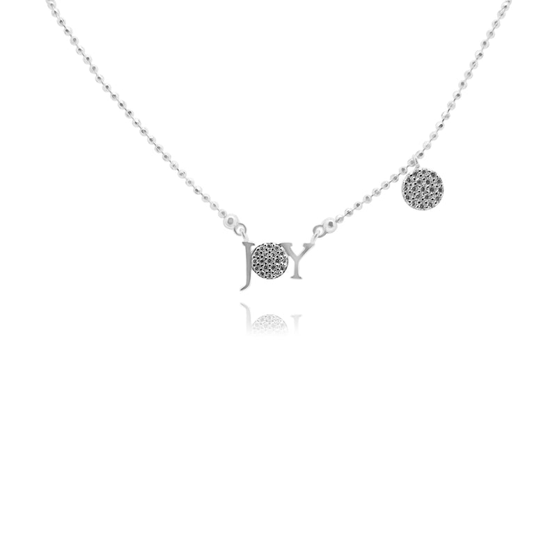 SS CZ "JOY" W/ PAVE CIRCLE DANGLE STATION NECKLACE - Atlanta Jewelers Supply