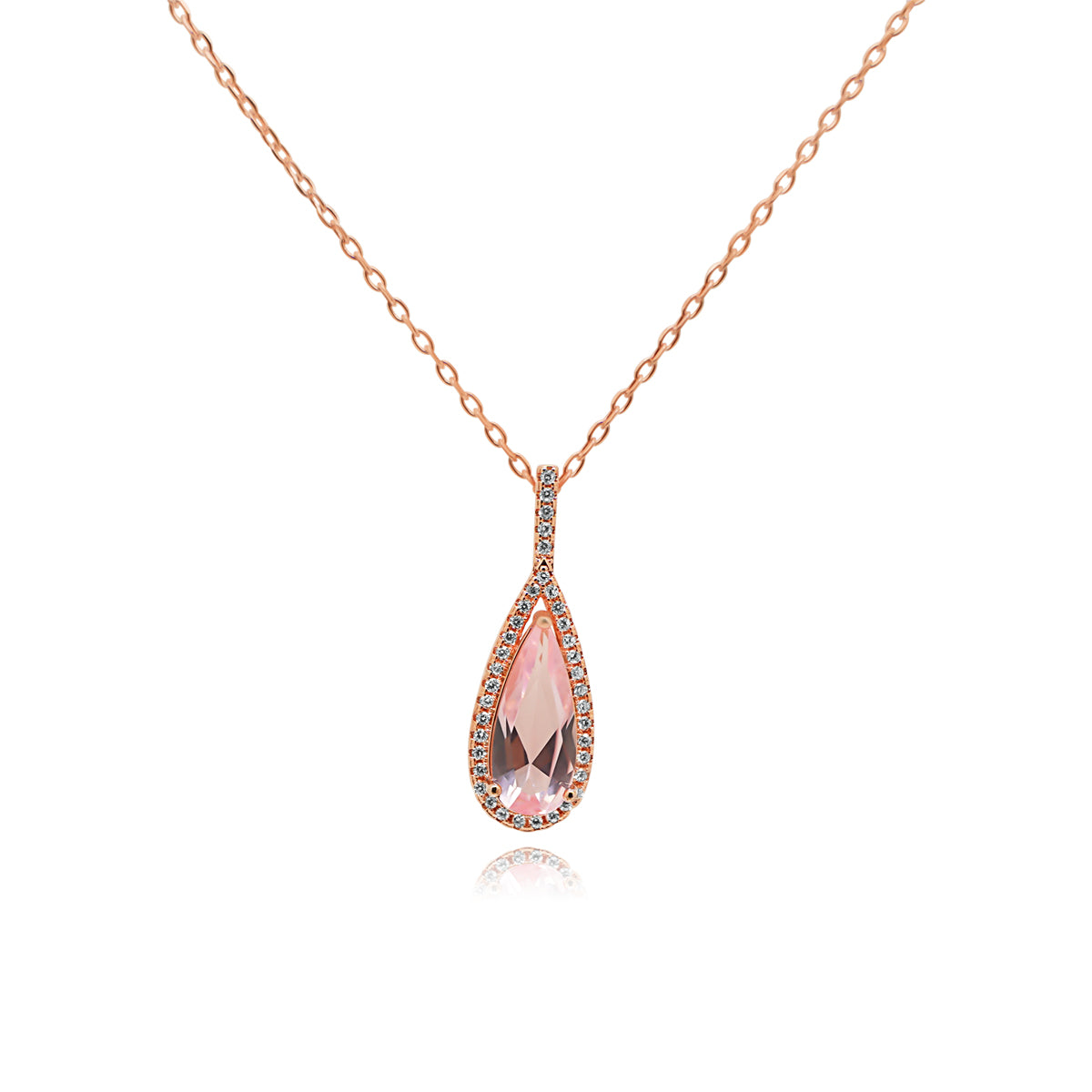 SILVER MULTICOLORED CZ TEARDROP W/ CZ HALO PENDANT - Atlanta Jewelers Supply