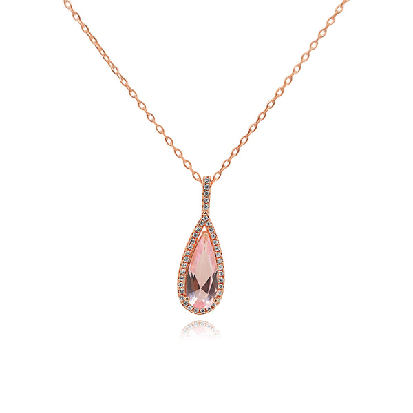 SILVER MULTICOLORED CZ TEARDROP W/ CZ HALO PENDANT - Atlanta Jewelers Supply