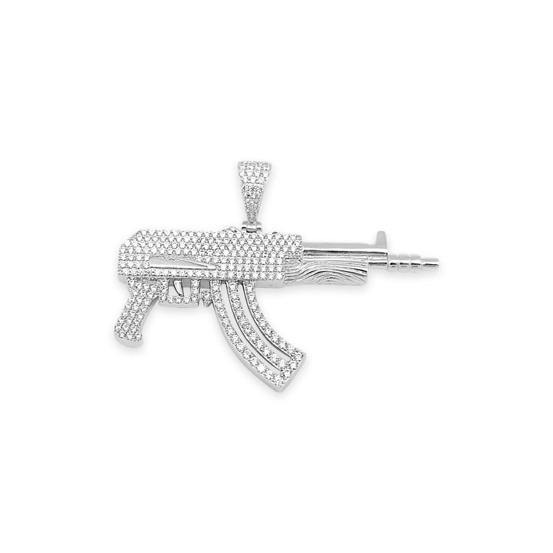 Sterling Silver AK47 CZ Pendant - Atlanta Jewelers Supply
