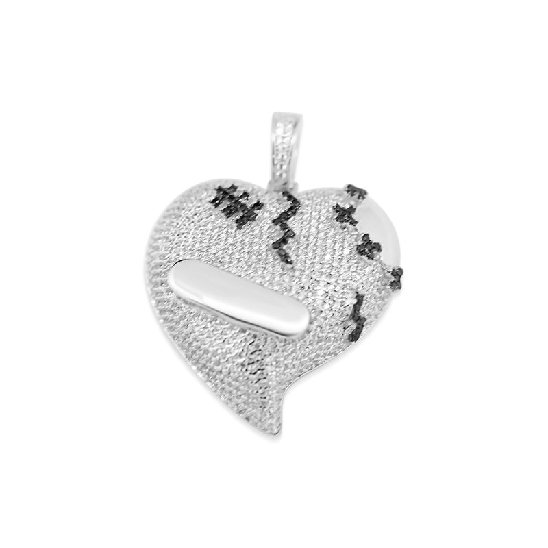 Sterling Silver Hurt Heart CZ Pendant - Atlanta Jewelers Supply