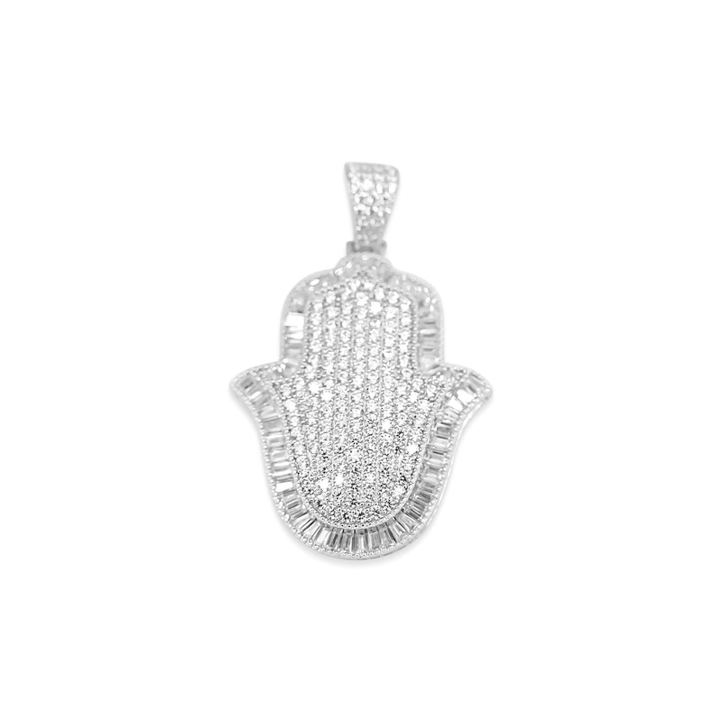 Sterling Silver Hamsa Hand CZ Pendant - Atlanta Jewelers Supply