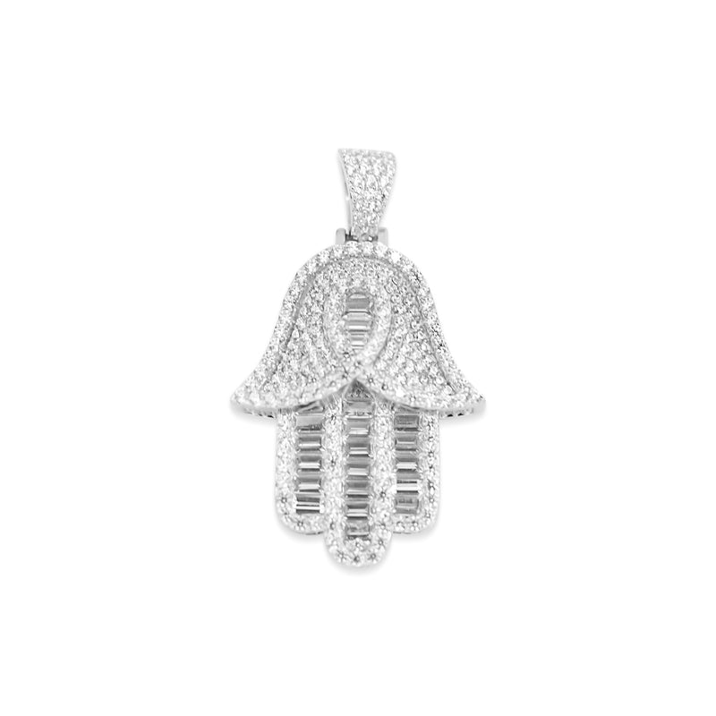 Sterling Silver Hamsa Hand CZ Pendant - Atlanta Jewelers Supply