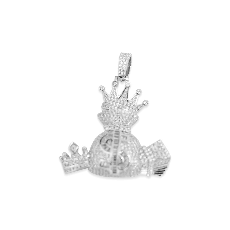 Sterling Silver Cash Is King CZ Pendant - Atlanta Jewelers Supply