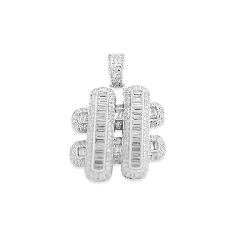 Sterling Silver Hash Tag CZ Pendant - Atlanta Jewelers Supply