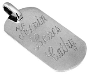 Sterling Silver 40mm Tall Dog Tag - Atlanta Jewelers Supply